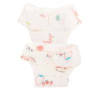 SKISUNO 2Pcs Washable Cotton Girl Diapers Reusable Diaper Pants for Boy Girl Soft and Breathable Gauze Material Convenient and Durable for Newborns Up