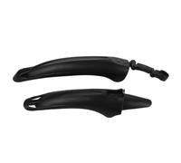 SKISUNO 2pcs Waterproof Mountain Bike Mud Guards with Reinforced Structure and Multi-position Adjustable Installation, Black Plastic Wraparound Fenders for 24 Inch and Larger Wheels,