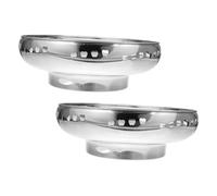 SKISUNO 2pcs Windproof Gas Stove Rings Stainless Steel Wok Rack Set Heavy-duty Cooktop Support for Outdoor Cooking Compatible Most Gas Stoves