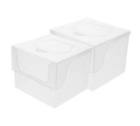 SKISUNO 2pcs Wipe Container Tissue Box Design Square Plastic Wet Tissue Box with Fine Flip Cover Compact and Portable for Home Travel