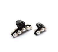 SKISUNO 2PCS Women S Pearl and Rhinestone Hair Clips Black Large and Small Claw Pins Elegant Decorative Hair Accessories for Stylish and Ladies