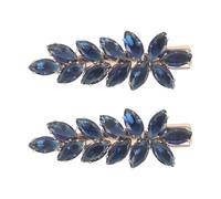 SKISUNO 2pcs Zircon Hair Clip Elegant Bling Barrette for Brides Secure Grip Wedding Headpiece Leaf Shaped Zirconia Hair Jewelry for Prom Party Updo