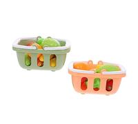 SKISUNO 2Sets Miniature Shopping of Handheld with Artificial Vegetables and Fruits for Playhouse Educational Role Play and Doll Decoration Total