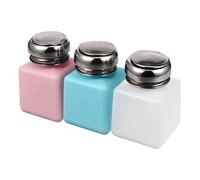 SKISUNO 3 Pack 100ml Nail Polish Remover Bottles Push down Bottle Hand Empty Bottles Press Bottle for Liquid