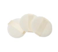 SKISUNO 3 Pcs Ultra Soft Short Plush Powder Puff Fluffy Cotton Dusting and Foundation Applicator Comfortable Body and Face Makeup Tool with Satin Band White