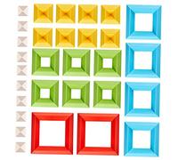SKISUNO 30Pcs Building Blocks Tower Smooth Safe Stacking for Early Educational Fine Motor Skill Development and Spatial Thinking