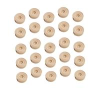 SKISUNO 35pcs DIY Wooden Small Wheels for Car Accessories Unfinished Round Craft Wheels for Handmade Models Light Yellow Premium Solid Wood for Painting and Creative DIY Gifts