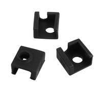 SKISUNO 3pcs Aluminum Block Silicone Sleeve for 3d Printer Mk7/8/9, Heat-resistant Non-stick Silicone Material, Black Heat Block Protective Cover to Keep Nozzle Clean and Prevent Burnt