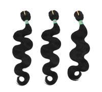 SKISUNO 3pcs Brazilian Body Wave Hair Bundles Natural Black Lightweight Hair Extensions for Women Can Be Dyed and Styled