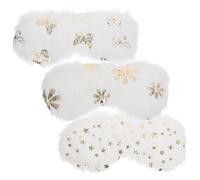 SKISUNO 3pcs Comfortable Sleep Masks Plush Eye Covers for Travel Home Office Light Blocking Design Elastic Bands for Sleep and Relaxation