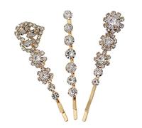 SKISUNO 3pcs Crystal Hair Clips for Women Rhinestone Hair Barrettes Sparkling Accessories for Parties Weddings and Everyday Styles