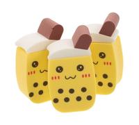 SKISUNO 3pcs Cute Milk Tea Cup Puff Makeup Pads Multi-function Beauty Tools for Face Make up Dry Wet Apply