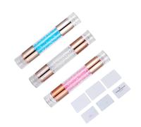 SKISUNO 3pcs Double-end Nail Art Stamper for Manicure Supplies Nail Decor Tools with Silicone Heads for Home Salon Art Creativity