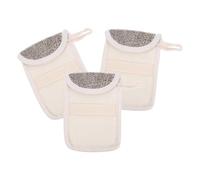 SKISUNO 3pcs Flax Soap Bags Soap Foaming Bags 5.50x4.01x0.24in Quick Draining Makeup Removal Black for Face Washing
