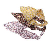 SKISUNO 3pcs Floral Elastic Hair Headbands for Women, Versatile Accessory with Feminine Charm, Made of Soft Cloth, Can Be Worn in Multiple Ways, for Everyday Use and Festive Occasions