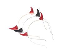 SKISUNO 3Pcs Halloween Devil Horns Headbands Elastic Hairbands for Women Party Costume Accessories Lightweight Charming Design