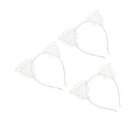 SKISUNO 3pcs Lace Hollow Cat Ear Headbands Hairbands for Women Comfortable Hair Decoration for Costume Party Opera and Daily Use