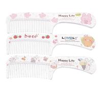 SKISUNO 3pcs Lovely Plastic Hair Combs Cartoon Style Anti-static Design Suitable for Wet Or Dry Hair Assorted Color Christmas Accessories