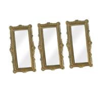 SKISUNO 3pcs Miniature Craft Decorative Mirrors Resin Mini House Accessories for Fairy Garden