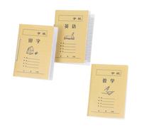 SKISUNO 3pcs Miniature Practice Books for Doll House Decoration Paper Material Educational Exercise Books Kit for Compact Lightweight Dollhouse Accessories for Birthday and Childrens Day