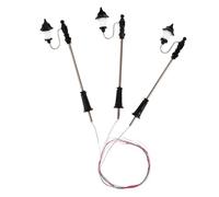 SKISUNO 3pcs Miniature Street Lamp Models with Built in Bulbs Abs Micro Landscape Decor for Dollhouse Garden Indoor Use Warm Light Glow Realistic Mini Street Light Scene Accessories