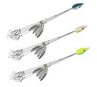 SKISUNO 3pcs Practical Steel Wire Fishing Hooks with Smooth and Rapid Action, Convenient Fake Baits for Saltwater and Freshwater Fishing in Lakes and Rivers, for Ferocious Fish Species