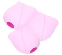 SKISUNO 3pcs Purple Silicone Rose Makeup Brush Covers Protector Set for Travel Dustproof Makeup Brush Holder with Bubble Design