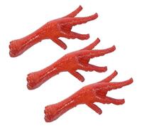 SKISUNO 3Pcs Realistic Artificial Chicken Feet Fake Food Props for Restaurant Decoration, Lifelike Simulated Chicken Claws for DIY Hotel Plate Display and Event Photography Supplies