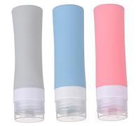 SKISUNO 3pcs Travel Bottles Silicone Dispenser Bottles Pump Leakproof Squeezy for Outdoor Refillable Containers
