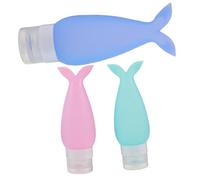 SKISUNO 3pcs Travel Silicone Shampoo Bottles Refillable Toiletry Containers for Shower Gel Cosmetics Lightweight and Leakproof Light Green