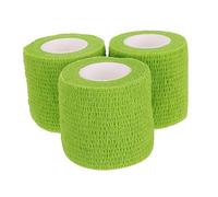 SKISUNO 3rolls Self Adhesive Sports Injury Bandages Green Medium Pet Wrap for Finger and Paw Protection and Safe Easy to Tear and Sticks for Preventing Injuries