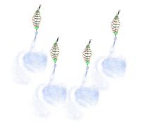 SKISUNO 4 Pcs Nylon Fishing Cast Nets with Spring Bait Trap for Saltwater and Freshwater Throw Catch Fish Nets for Easy Portable Fishing