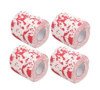 SKISUNO 4 Rolls Halloween Toilet Paper Bloody Handprint Design Spooky Bathroom Tissue with Fade Resistant Colors Compact Rv Safe Novelty Party Decoration for Seasonal Festivities
