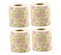 SKISUNO 4 Rolls Print Toilet Paper Bamboo Pulp Floral Pattern Bath Tissues Decorative Hand Towel Napkins for Home Holiday Bathroom Decor