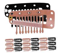 SKISUNO 40Pcs Windproof Wig Clips Metal Snap Comb Hair Extension Clips for DIY Hairpieces Comfortable Fit Wigs and Weaves Hairpin