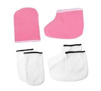 SKISUNO 4pairs Hand Mask and Foot Mask Covers for Paraffin Wax Bath for Pedicure and Hand Made of Soft Material