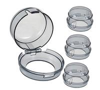 SKISUNO 4Pcs Childproof Stove Knob Covers Safety Guards for Gas Oven Stove Easy One Hand Access for Adults Transparent Design for Visibility Protects from Fire Risks