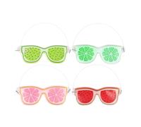 SKISUNO 4pcs Cooling Gel Eye Mask Set for Swollen Eyes with Frosted Pvc in Watermelon Red Strawberry Pink Yellow and Green for Sleep and Allergy Relief