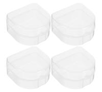 SKISUNO 4pcs Denture Cases for Gum Shields and Rings, Lightweight Semitransparent Pp Material, Easy to Clean Tooth Holder Storage Boxes, for Home and Office Use