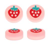 SKISUNO 4pcs Glow Dark Thumbstick Grips for Controllers Cute Fruit Design Silicone Joystick Caps Ergonomic Comfort for Night Gaming Sessions