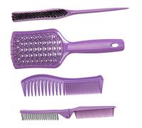 SKISUNO 4Pcs Hair Styling Comb Set Portable Folding Hair Combs for Men and Women Diamond Hollow Design for Salon Use
