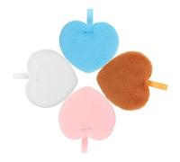 SKISUNO 4pcs Heart Shaped Makeup Remover Sponges Portable Powder Applicators for Loose Powder Comfortable Reusable Cosmetic Makeup Tools Random Color