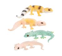 SKISUNO 4pcs Mini Gecko Figurine Realistic Plastic Lizard Educational Animal Models for Learning and Home Decor