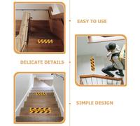 SKISUNO 4pcs Non-slip Abrasive Decal Caution Floor Sign Sturdy Water-resistant Pet Material Stair Warning Tape for Dangerous Places and Industrial Parks