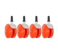 SKISUNO 4pcs Orange Plastic Stroller and Walker Replacement Wheels with Quick Release Assembly and Secure Support for Learning to Walk