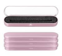 SKISUNO 4pcs Rose Gold Metal Pencil Boxes with Sponge Lining Hard Rectangular Pen Cases for Pen Protection and Multi-use Storage Portable for Office School and Home Organization