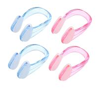 SKISUNO 4Pcs Silicone Swim Nose Clips Non Skid Ergonomic Nose Plugs for Adults Blue and Pink Material