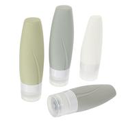 SKISUNO 4pcs Silicone Travel Bottles for Toiletries Leakproof Squeeze Containers Refillable Shampoo Dispensers for to