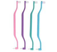 SKISUNO 4pcs Teeth Cleaning Double-Headed Toothbrushes Interdental Brush for Plaque Removal Orthodontic Tapered Portable for Home Travel