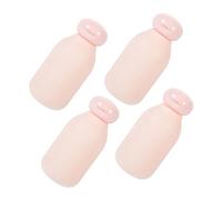 SKISUNO 4Pcs Travel Toiletry Bottles Refillable Shampoo Lotion Containers Compact Lightweight Travel Essentials for Liquids Easy to Use Leak Design